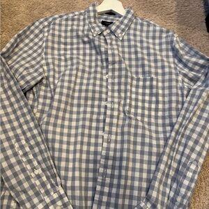 J. Crew Casual Blue and White Check Shirt